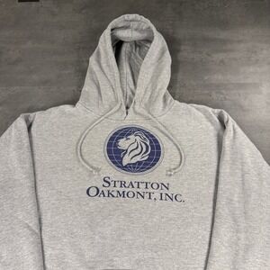Stratton Oakmont Hoodie Mens XXL 2XL Grey Wolf of Wall Street Movie Graphic